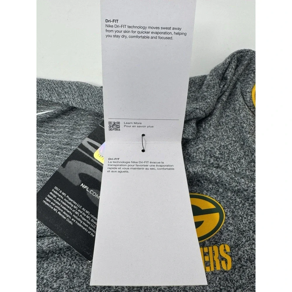 Nike Green Bay‎ Packers Dri-FIT T-Shirt Men's XXL Gray Yellow NFL